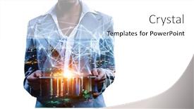  Presentation with connection - PPT theme having connection-technologies-in-business-mixed background and a white colored foreground