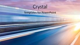  Presentation with freeway - Presentation theme featuring connections red - car driving on freeway background and a light blue colored foreground