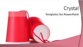  Presentation with black and white old phone - PPT layouts with connections red - plastic can phone isolated background and a white colored foreground