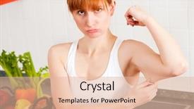  Presentation with tissue - Presentation design having connective tissue - woman is checking her triceps background and a lemonade colored foreground