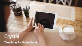  Presentation with tissue - Beautiful theme featuring connective tissue - woman using digital tablet backdrop and a coral colored foreground