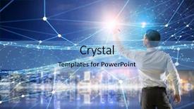  Presentation with keys to success - Cool new presentation with connectivity and communication as keys backdrop and a light blue colored foreground