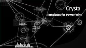  Presentation with black gram - Audience pleasing PPT theme consisting of connectivity points on black background backdrop and a black colored foreground