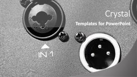  Presentation with audio professional - Slide deck featuring music pa system - connectors of professional audio speaker background and a gray colored foreground