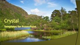  Presentation with beautiful mountains river lake sky nature - PPT layouts enhanced with connemara lake and mountains background and a tawny brown colored foreground