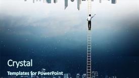  Presentation with contemporary world two columns - Presentation theme featuring conquer - lost between two worlds background and a ocean colored foreground