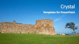  Presentation with republic dominican - PPT layouts consisting of conqueror - old spanish fort background and a teal colored foreground