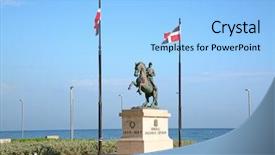  Presentation with dominican republic - Colorful PPT layouts enhanced with conqueror - old spanish fort backdrop and a light blue colored foreground