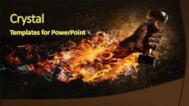  Presentation with hard work - Presentation theme having concept of success hard work background and a wine colored foreground