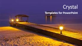  Presentation with sunset at venice beach palm - Audience pleasing theme consisting of conquistadores - jetty beach at sunset backdrop and a  colored foreground