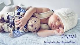  Presentation with newborn - Amazing PPT theme having conquistadores - portrait of a little sweet backdrop and a sky blue colored foreground