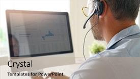  Presentation with home wrench screwdriver - Beautiful presentation theme featuring conseil - businessman working from home telework backdrop and a mint green colored foreground