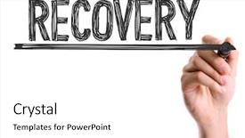  Presentation with recovery - PPT theme having conseling - hand with marker writing background and a white colored foreground