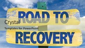  Presentation with recovery - Slide deck consisting of conseling - road to recovery sign background and a soft green colored foreground