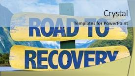  Presentation with recovery - Slides featuring conseling - road to recovery sign background and a light blue colored foreground