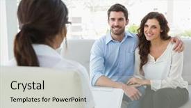  Presentation with psychiatrist - Cool new presentation with conseling relationship - psychiatrist listening her smiling patients backdrop and a light gray colored foreground