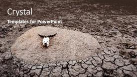  Presentation with drought - Audience pleasing slide set consisting of consequences-of-the-drought-cracked backdrop and a tawny brown colored foreground
