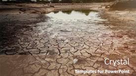  Presentation with drought - Beautiful PPT theme featuring consequences-of-the-drought-cracked backdrop and a coral colored foreground