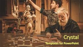  Presentation with apprentice - Cool new PPT theme with conservation resoration - senior restorer and his apprentice backdrop and a  colored foreground