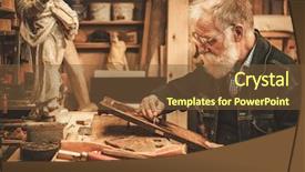  Presentation with antique quote - Presentation theme featuring conservation resoration - senior restorer working with antique background and a  colored foreground