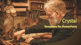  Presentation with antique alexandria - Presentation design enhanced with conservation resoration - senior restorer working with antique background and a  colored foreground