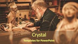  Presentation with decor - PPT layouts featuring conservation resoration - senior restorer working with antique background and a  colored foreground