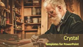  Presentation with antique parchment legal trust - Audience pleasing PPT theme consisting of conservation resoration - senior restorer working with antique backdrop and a tawny brown colored foreground