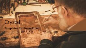  Presentation with antique quote - Slides consisting of conservation resoration - senior restorer working with antique background and a red colored foreground