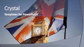  Presentation with brexit - PPT theme with conservative - flags of uk and eu background and a ocean colored foreground