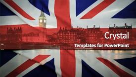  Presentation with brexit - Slide deck enhanced with conservative - flags of uk and eu background and a tawny brown colored foreground