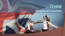  Presentation with brexit - Audience pleasing theme consisting of conservative - flags of uk and eu backdrop and a ocean colored foreground