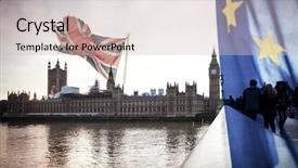  Presentation with brexit - Cool new slides with conservative - flags of uk and eu backdrop and a soft green colored foreground