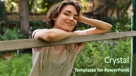  Presentation with cute flower heart - Cool new slides with conservatory - image of attractive cute woman backdrop and a tawny brown colored foreground