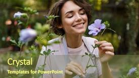  Presentation with cute flower heart - Slide set with conservatory - image of attractive cute woman background and a tawny brown colored foreground