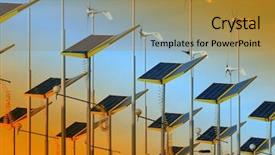  Presentation with solar wind energy - Beautiful slides featuring conserving energy with wind generators backdrop and a  colored foreground