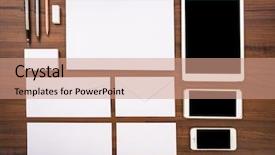  Presentation with business cards - Slides having consist of business cards letterhead background and a coral colored foreground