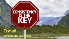  Presentation with red heart key - PPT layouts with consistent - consistency is the key written background and a tawny brown colored foreground