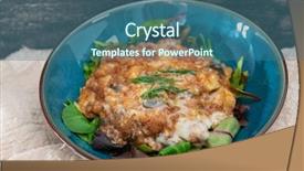  Presentation with turkey - Theme with consistent - moussaka oriental dish common background and a ocean colored foreground