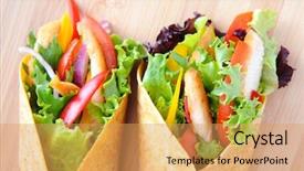  Presentation with chicken meat package - Audience pleasing slides consisting of consisting of a chicken burrito backdrop and a yellow colored foreground