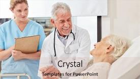  Presentation with friendly - Amazing slide deck having console - friendly doctor consolingly holds backdrop and a soft green colored foreground