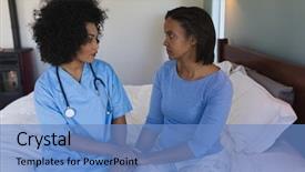  Presentation with elementary school african american female career day - PPT theme enhanced with console - front view of young african background and a  colored foreground