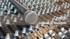 Presentation with recording studio - Presentation theme with console in a recording studio background and a  colored foreground