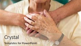  Presentation with elderly - Cool new slide set with consoles - nurse consoling her elderly patient backdrop and a lemonade colored foreground