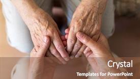  Presentation with elderly - Slide set enhanced with consoles - nurse consoling her elderly patient background and a tawny brown colored foreground