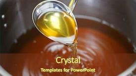  Presentation with soup - Theme having ladle - making chicken consomme soup background and a tawny brown colored foreground