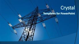  Presentation with solar light - Presentation design featuring solar gridprice - pylon against the light background and a ocean colored foreground