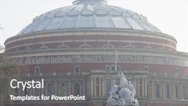  Presentation with memorial - Cool new slide deck with consort - albert memorial statue overlooking hazy backdrop and a gray colored foreground