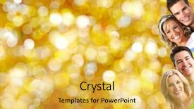  Presentation with happy birthday gold - PPT theme consisting of consort - happy loving couple over golden background and a yellow colored foreground