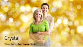 Presentation with golden - Amazing slide set having consort - happy loving couple over golden backdrop and a yellow colored foreground