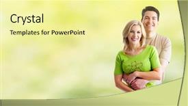  Presentation with green - Cool new slide set with consort - happy loving couple over green backdrop and a blonde colored foreground